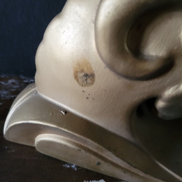 Vintage Art Deco Ram's Head Bookends, Art Deco Library Decor c. 1930s - Picture 9 of 11